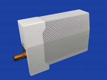 EZ Snap Baseboard Heater Cover Standard White Italian Pillar Left Endcap Open