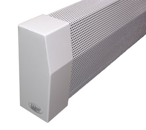 EZ Snap Covers Standard Height 7 1/2" White Baseboard Heater Cover Kit with 2 Closed End Caps