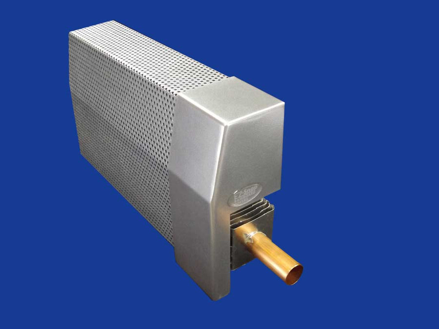 EZ Snap Baseboard Heater Cover Standard Galvanized Right Endcap Open